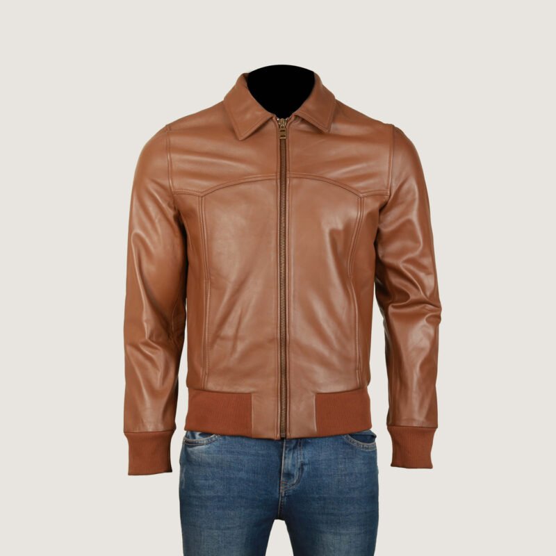 Men s Bomber Leather Jacket Novado 5081